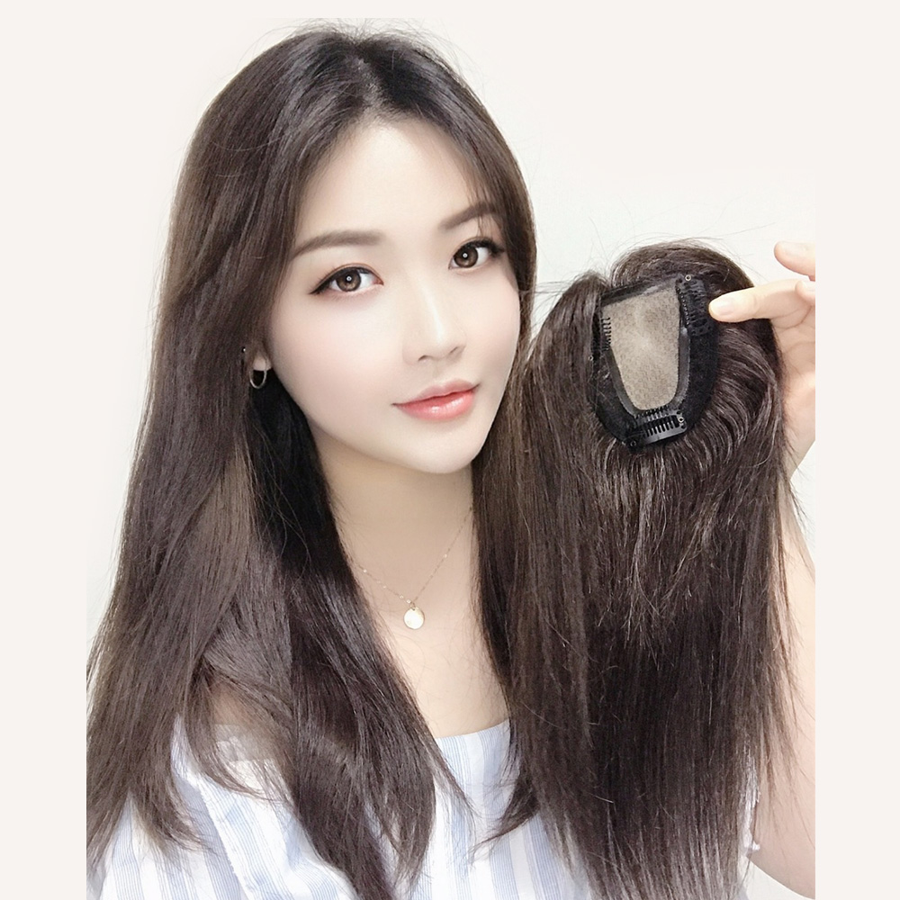 <b>[W8035]</b> Long hair small real skin top piece women's hair wig