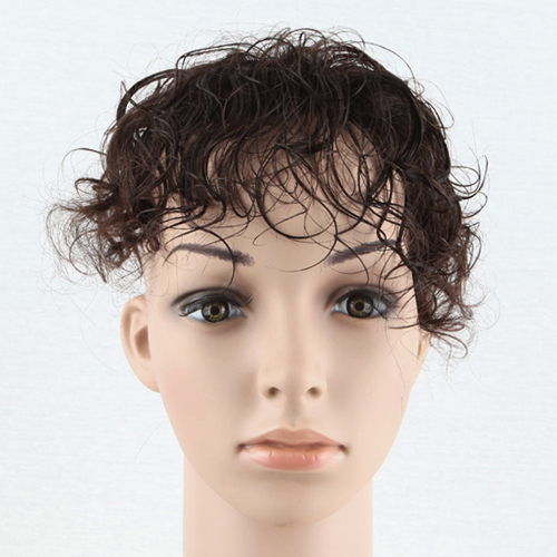 <b>[W2010]</b> Human hair100% 3A wire mesh short hair Wave circular hair loss crown wig