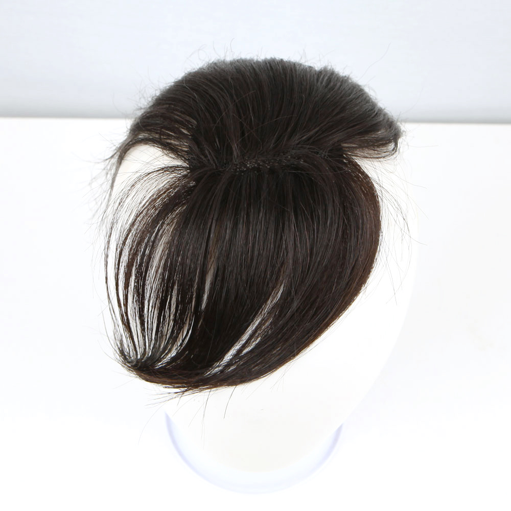<b>[W3002]</b> 인모100% 앞머리가발 남녀공용 헤어멀티피스 정수리 부분가발